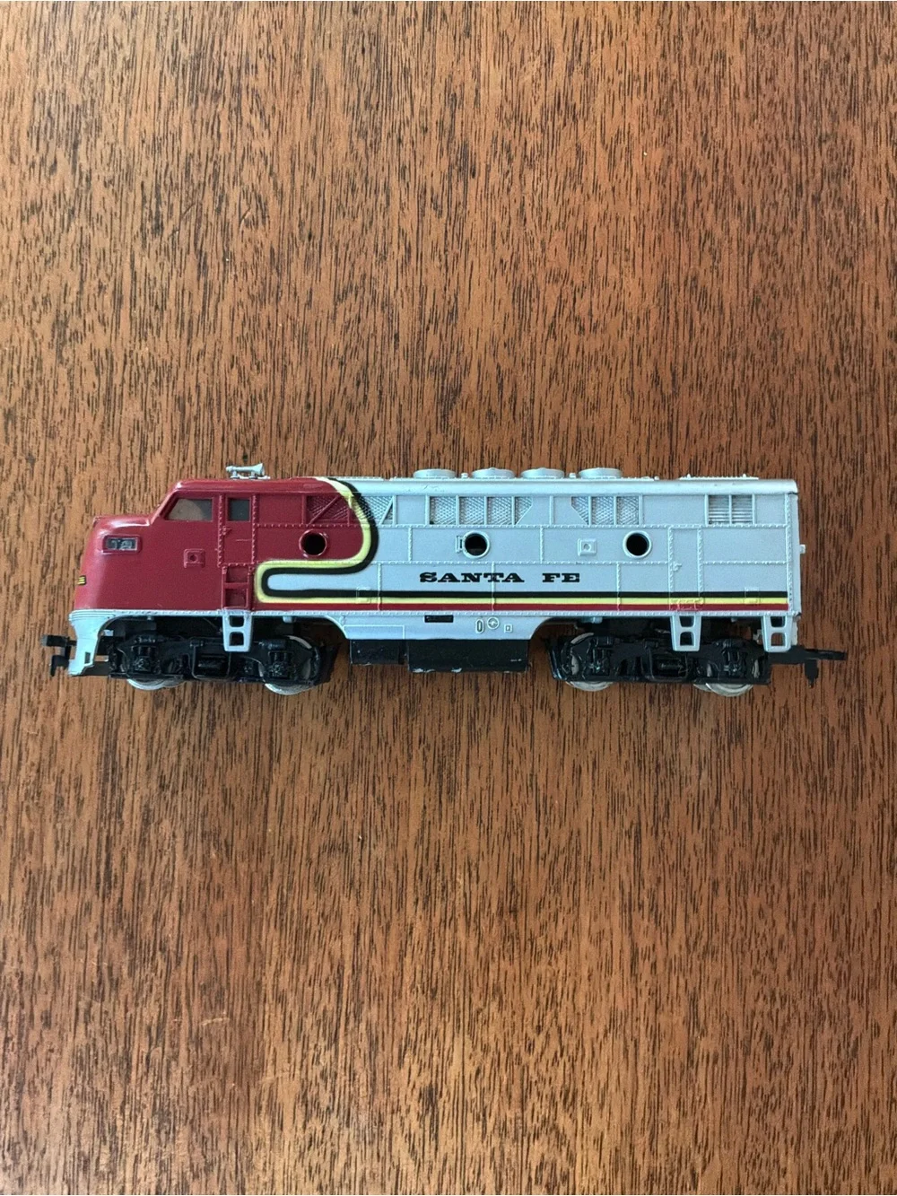 Santa Fe Die-Cast Toy Locomotive - Red and White